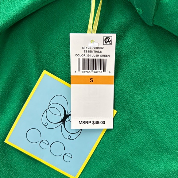 NWT CeCe Puff Sleeve Mixed Media Top size S - Picture 2 of 4